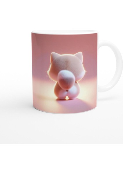 Kalpli Sevimli Kedi Figürlü Baskılı Kupa Bardak fiyatları