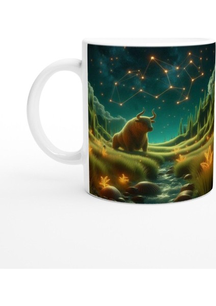 Boğa Burcu Baskılı Kahve Kupası - Astral Denizaltı Dünyası Vs2