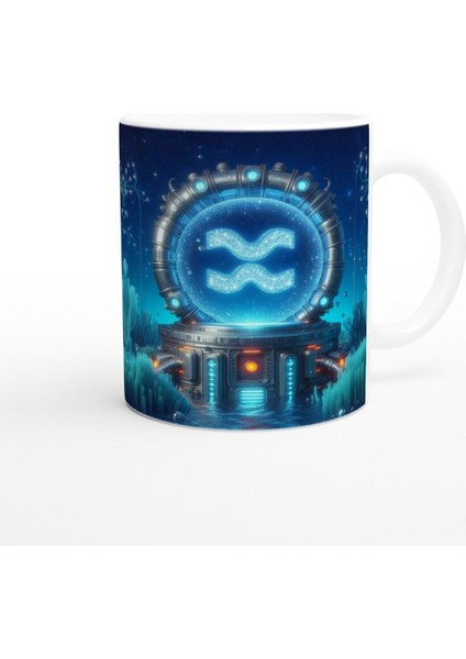 Kova Burcu Baskılı Kahve Kupası - Astral Denizaltı Dünyası Vs4 modelleri