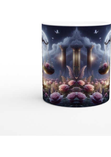 Terazi Burcu Baskılı Kahve Kupası - Ay Işığında Zodyak Bahçesi Vs1 fiyatları