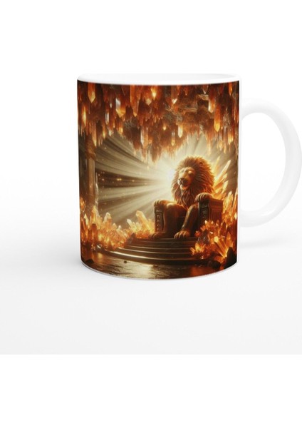Aslan Burcu Baskılı Kahve Kupası - Büyülü Kristal Mağarası Temalı Vs1 modelleri