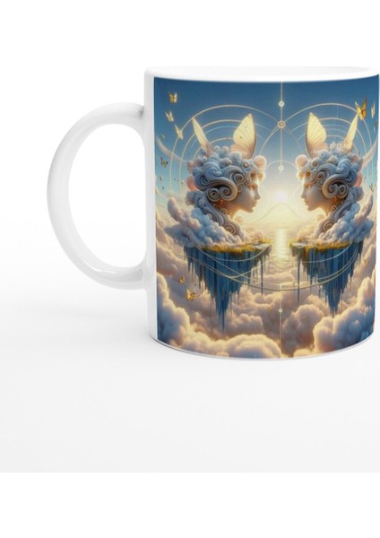 Ikizler Burcu Baskılı Kahve Kupası - Elementsel Doğa Krallığı Temalı Vs3