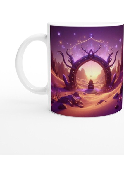 Yay Burcu Baskılı Kahve Kupası - Elementsel Doğa Krallığı Temalı Vs2