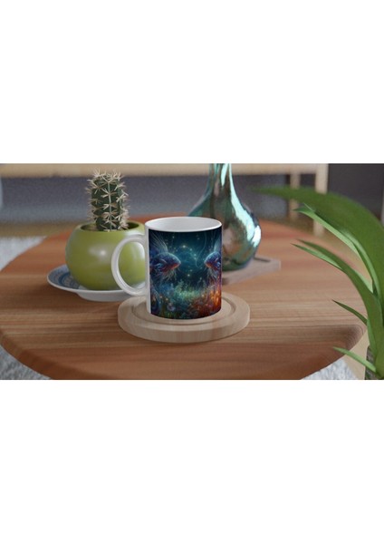 Balık Burcu Baskılı Kahve Kupası - Elementsel Doğa Krallığı Temalı Vs2 fırsatları