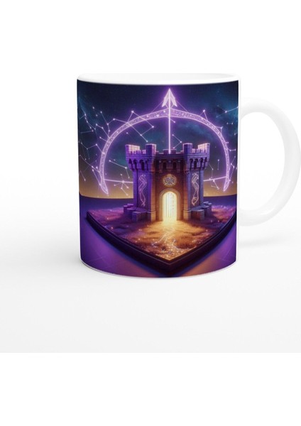 Yay Burcu Baskılı Kahve Kupası - Burçlar Krallığı Şatosu Vs4 modelleri