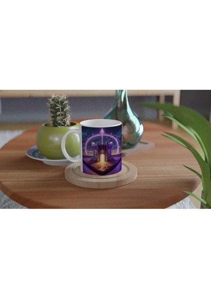 Yay Burcu Baskılı Kahve Kupası - Burçlar Krallığı Şatosu Vs4 fırsatları