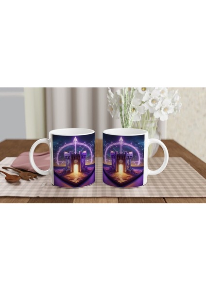 Yay Burcu Baskılı Kahve Kupası - Burçlar Krallığı Şatosu Vs4 indirimleri