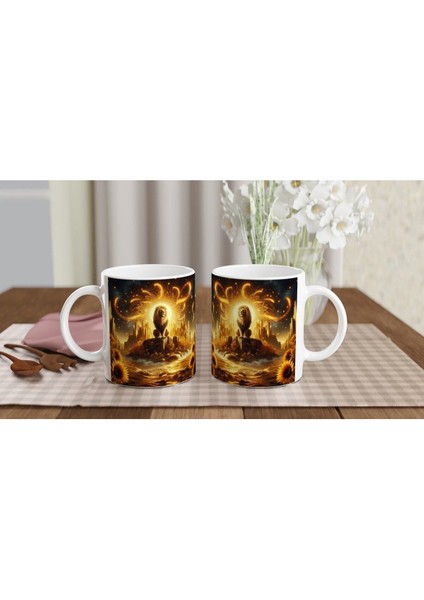 Aslan Burcu Baskılı Kahve Kupası - Elementsel Doğa Krallığı Temalı Vs2 indirimleri