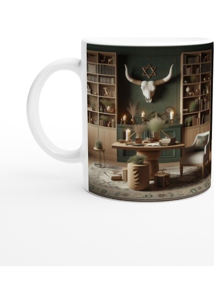 Boğa Burcu Baskılı Kahve Kupası - Zodyak Kütüpanesi Vs3