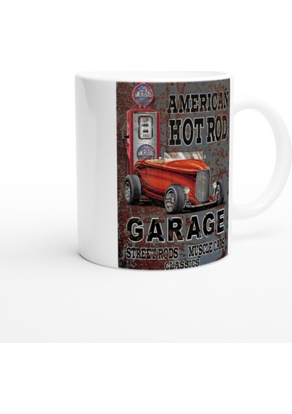 Amerikan Hot Rod ve Garaj Temalı Retro Kupa Bardak fiyatları