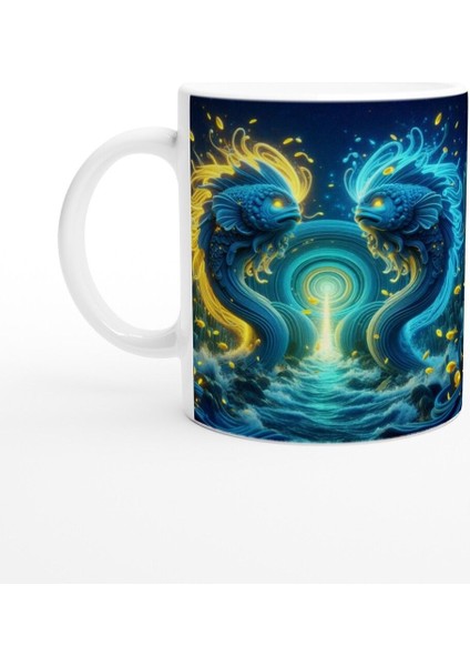 Ikizler Burcu Baskılı Kahve Kupası - Astral Denizaltı Dünyası Vs3