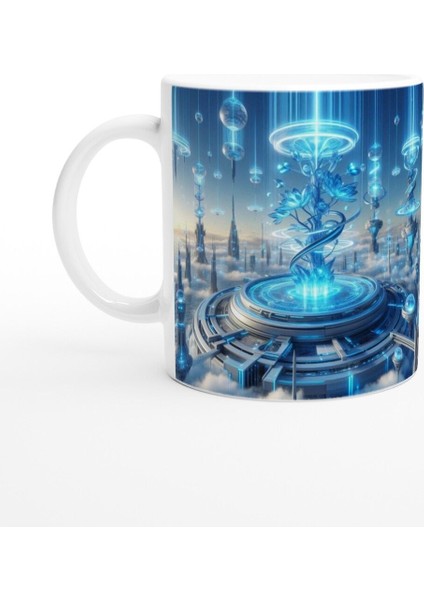 Kova Burcu Baskılı Kahve Kupası - Elementsel Doğa Krallığı Temalı Vs1