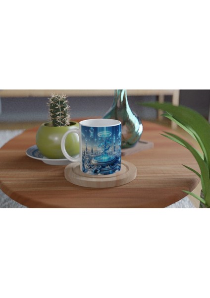 Kova Burcu Baskılı Kahve Kupası - Elementsel Doğa Krallığı Temalı Vs1 fırsatları