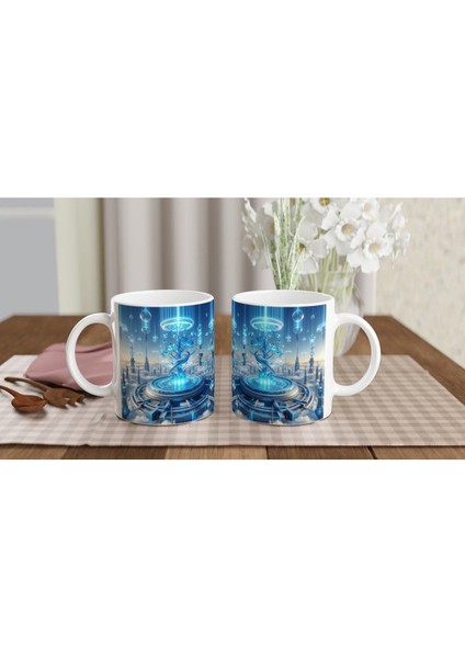 Kova Burcu Baskılı Kahve Kupası - Elementsel Doğa Krallığı Temalı Vs1 indirimleri