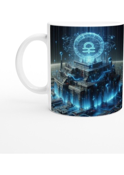 Kova Burcu Baskılı Kahve Kupası - Burçlar Krallığı Şatosu Vs3