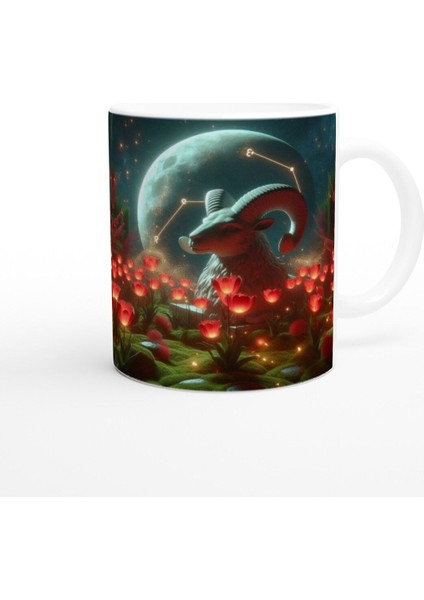 Koç Burcu Baskılı Kahve Kupası - Ay Işığında Zodyak Bahçesi Vs2 modelleri