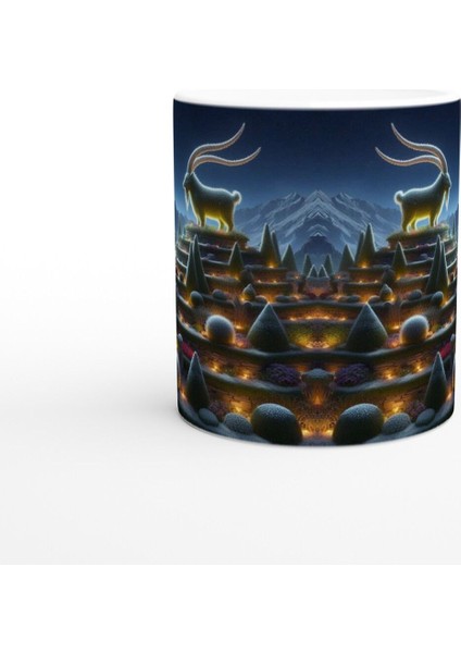 Oğlak Burcu Baskılı Kahve Kupası - Ay Işığında Zodyak Bahçesi Vs2 fiyatları