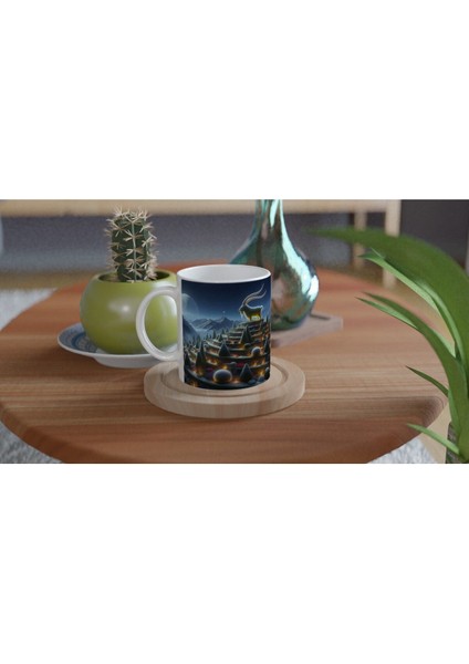 Oğlak Burcu Baskılı Kahve Kupası - Ay Işığında Zodyak Bahçesi Vs2 fırsatları