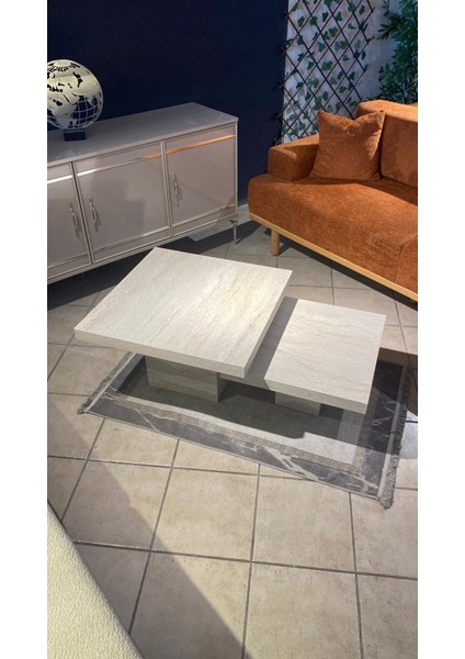 Most Marmoris Bej Mermer Görünümlü %100 Mdf Orta Sehpa Set Bej (Evinize Teslim) modelleri