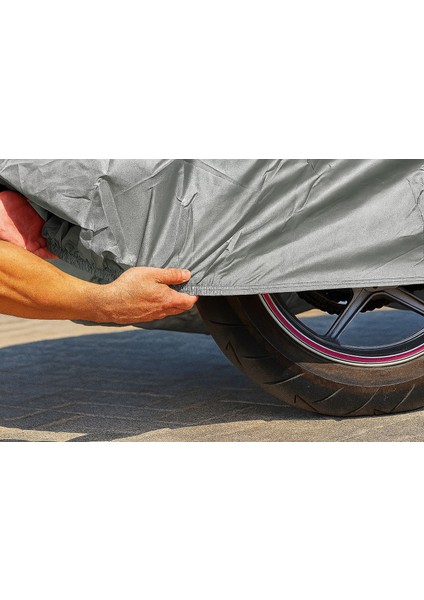 Moonrıder Gri Su Geçirmez Premium Kalite Motosiklet Branda 400Cc Altı Motorsikletler Için Alttan Lastikli Taşıma Çantalı Topcase Uyumlu Motor Çadırı Branda fiyatları