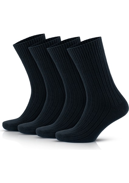 Pamuklu Ribana Örgü Dikişsiz Bio Çorap 3013