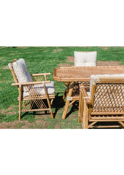 Nilüfer 4 Kişilik Bambu Masa Takımı Bahçe Mobilyası fiyatları