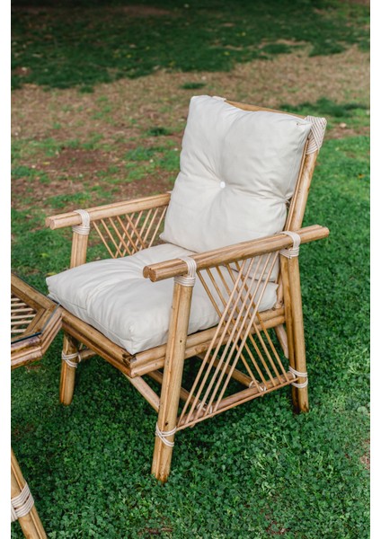 Nilüfer 4 Kişilik Bambu Masa Takımı Bahçe Mobilyası modelleri