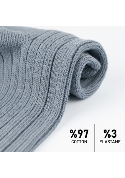 4 Çift Kadın Erkek Renkli Bio Naturel %100 Doğal Pamuklu Ribana Örgü Dikişsiz Soket Çorap 3012