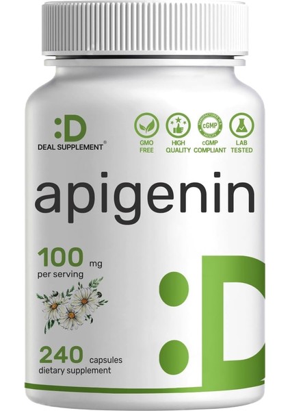 Apigenin 100 mg 240 Caps Active Bioflavonoids Antioxidants Sleep Relaxation