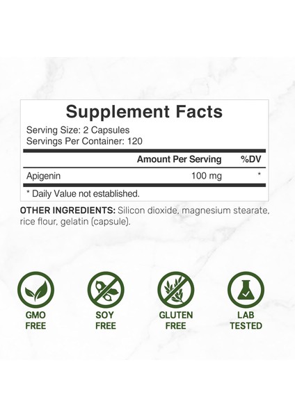 Apigenin 100 mg 240 Caps Active Bioflavonoids Antioxidants Sleep Relaxation fiyatları