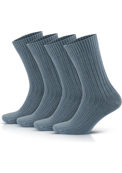 Pamuklu Ribana Örgü Dikişsiz Bio Çorap 3013