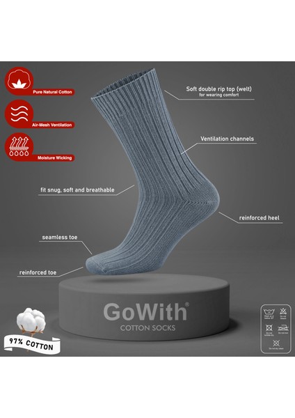 Pamuklu Ribana Örgü Dikişsiz Bio Çorap 3013 indirimleri