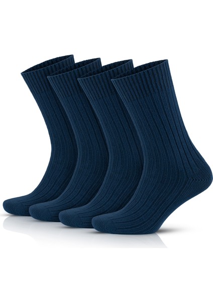 Pamuklu Ribana Örgü Dikişsiz Bio Çorap 3013