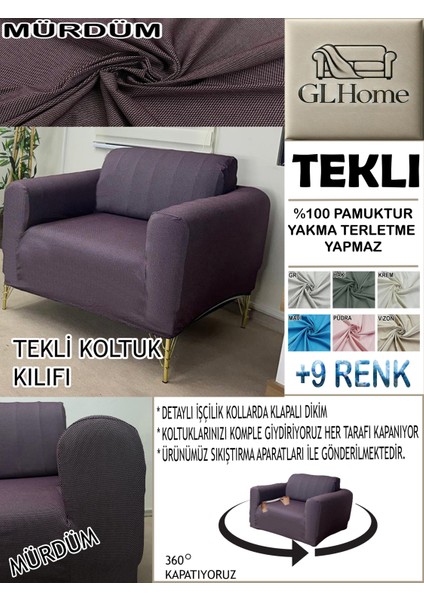 %100 Pamuk Petek Kumaş Tekli Komple Giydirme Tekli & Berjer , Bohem, Porto, Vb. Model Koltuk Kılıfı