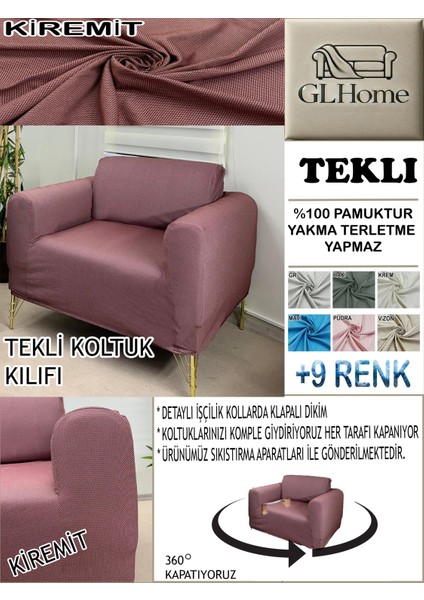 %100 Pamuk Petek Kumaş Tekli Komple Giydirme Tekli & Berjer , Bohem, Porto, Vb. Model Koltuk Kılıfı