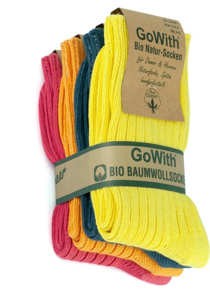 4 Çift Kadın Erkek Renkli Bio Naturel %100 Doğal Pamuklu Ribana Örgü Dikişsiz Soket Çorap 3014