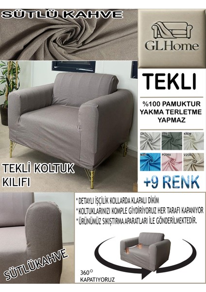 %100 Pamuk Petek Kumaş Tekli Komple Giydirme Tekli & Berjer , Bohem, Porto, Vb. Model Koltuk Kılıfı