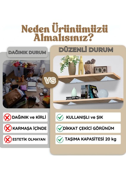 2'li Gizli Duvar Rafı Askı Aparatı - Sağlam Metal Üçgen Raf Tutucu Braketi modelleri