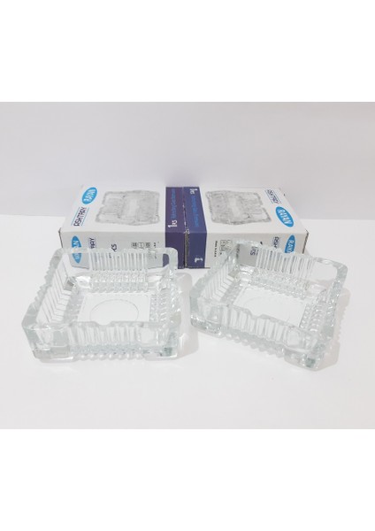 2 Adet Cam Küllük 10X10X3.5 cm Kare Cam Küllük Kül Tablası fırsatları
