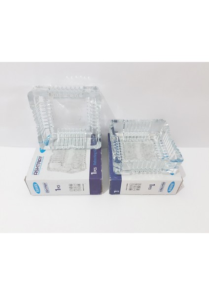 2 Adet Cam Küllük 10X10X3.5 cm Kare Cam Küllük Kül Tablası indirimleri