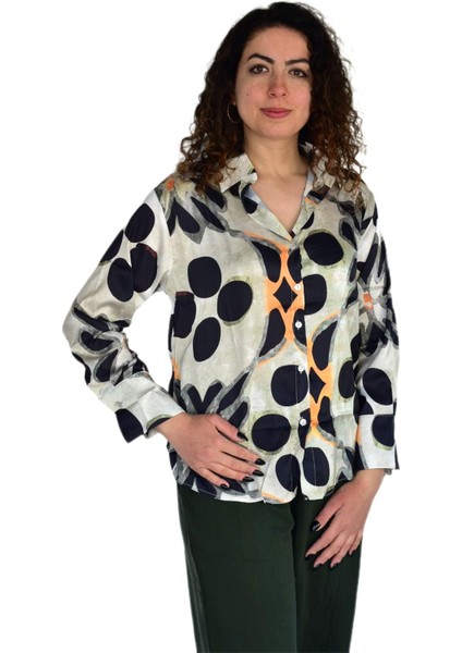 Kadın Saten Uzun Kol Gömlek BGL-ST04211