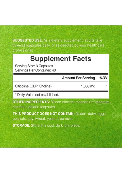 Cognizin Sitikolin Cdp Choline Nootropic B Vitamin Brain Health Memory fiyatları