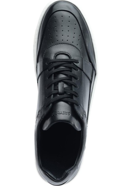 64702L Siyah Hakiki Deri Erkek Sneaker modelleri