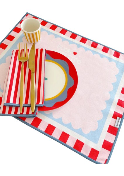 Etnik, Sloganlı, Kareli, Damalı, Çizgili, Renkli, Kenar Biyeli Amerikan Servis 35X45 cm (1 Adet) modelleri