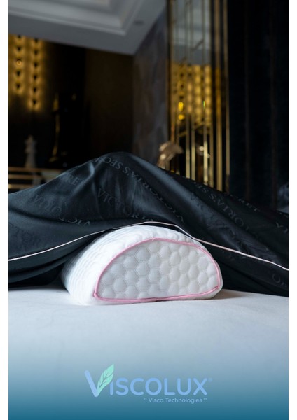 Çok Amaçlı Ortopedik Visco Yastık - Çok Fonksiyonlu Hamile Yastığı 42X18X9 Pembe modelleri