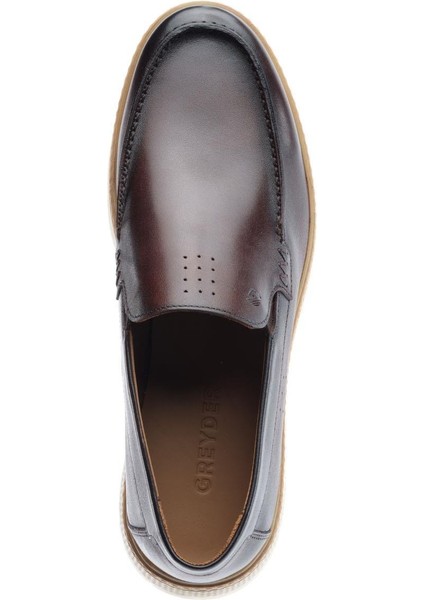 64669 Kahverengi Hakiki Deri Erkek Loafer Ayakkabı modelleri