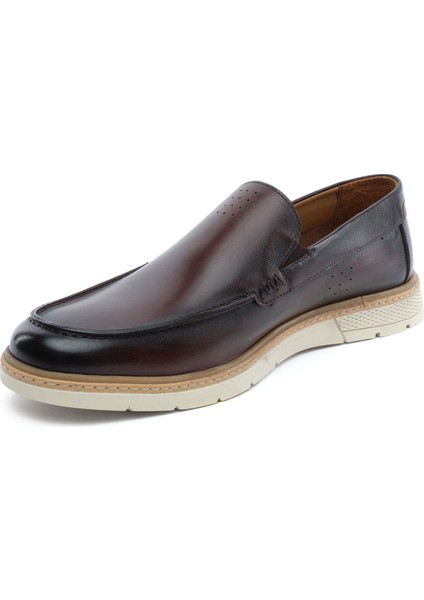 64669 Kahverengi Hakiki Deri Erkek Loafer Ayakkabı fırsatları