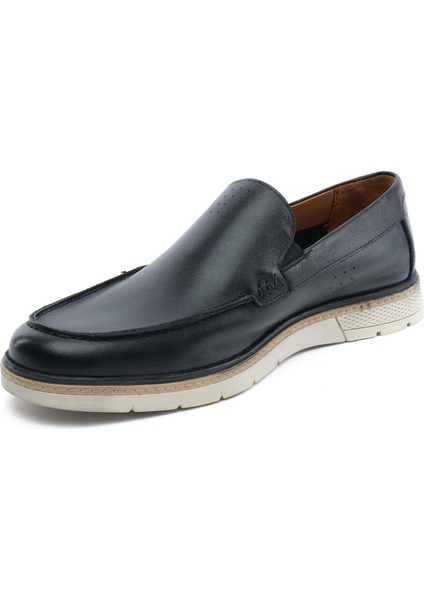 64669 Siyah Hakiki Deri Erkek Loafer Ayakkabı fırsatları