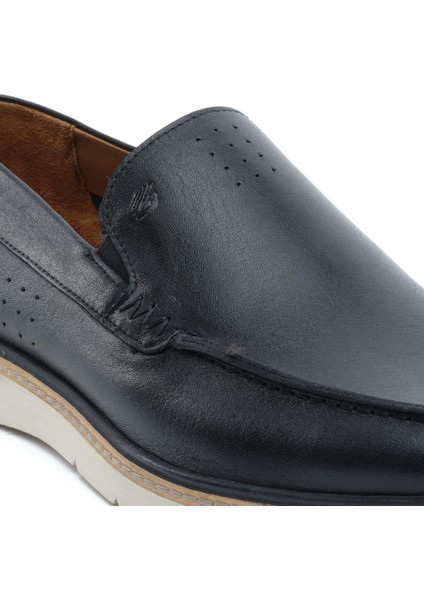 64669 Siyah Hakiki Deri Erkek Loafer Ayakkabı indirimleri