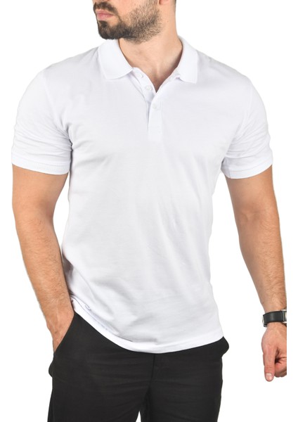 Büyük Beden Polo Yaka Tişört Nefes Alan Pamuklu Pike Kumaş Battal Beden Tişört 2504349